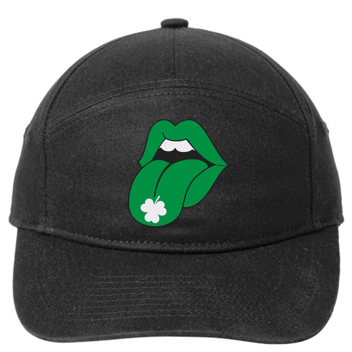 Lips Tongue Irish Shamrock St Patricks 7-Panel Snapback Hat