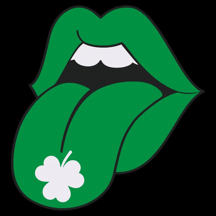 Lips Tongue Irish Shamrock St Patricks 7-Panel Snapback Hat