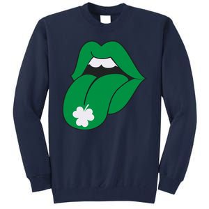 Lips Tongue Irish Shamrock St Patricks Tall Sweatshirt