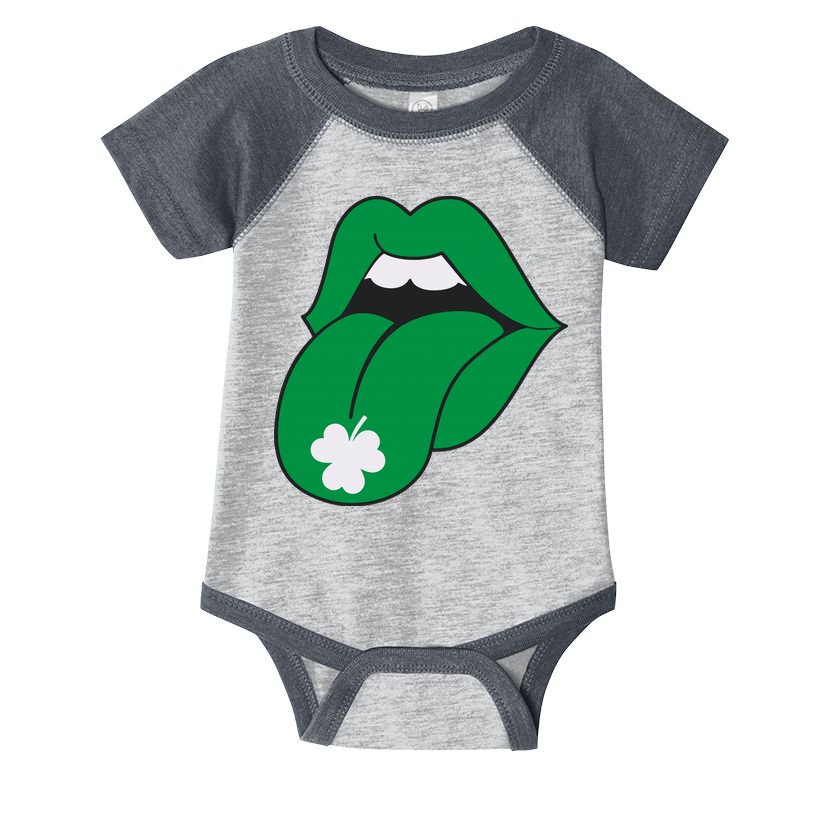 Lips Tongue Irish Shamrock St Patricks Infant Baby Jersey Bodysuit