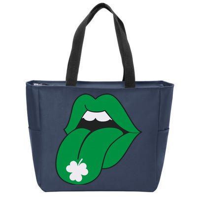 Lips Tongue Irish Shamrock St Patricks Zip Tote Bag