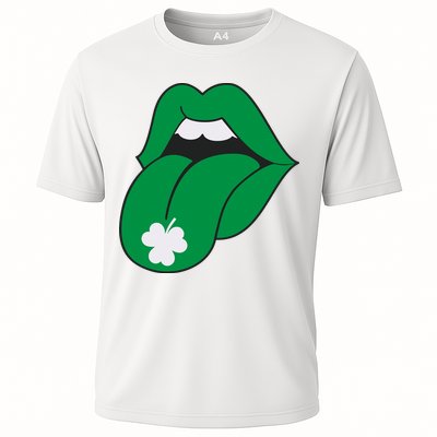 Lips Tongue Irish Shamrock St Patricks Performance Shirt