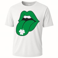 Lips Tongue Irish Shamrock St Patricks Cooling Performance Crew T-Shirt
