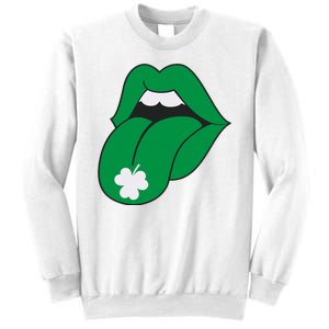 Lips Tongue Irish Shamrock St Patricks Sweatshirt