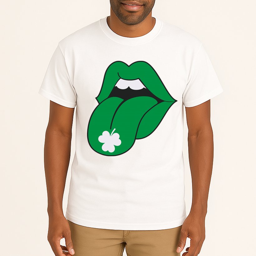 Lips Tongue Irish Shamrock St Patricks Tall T-Shirt
