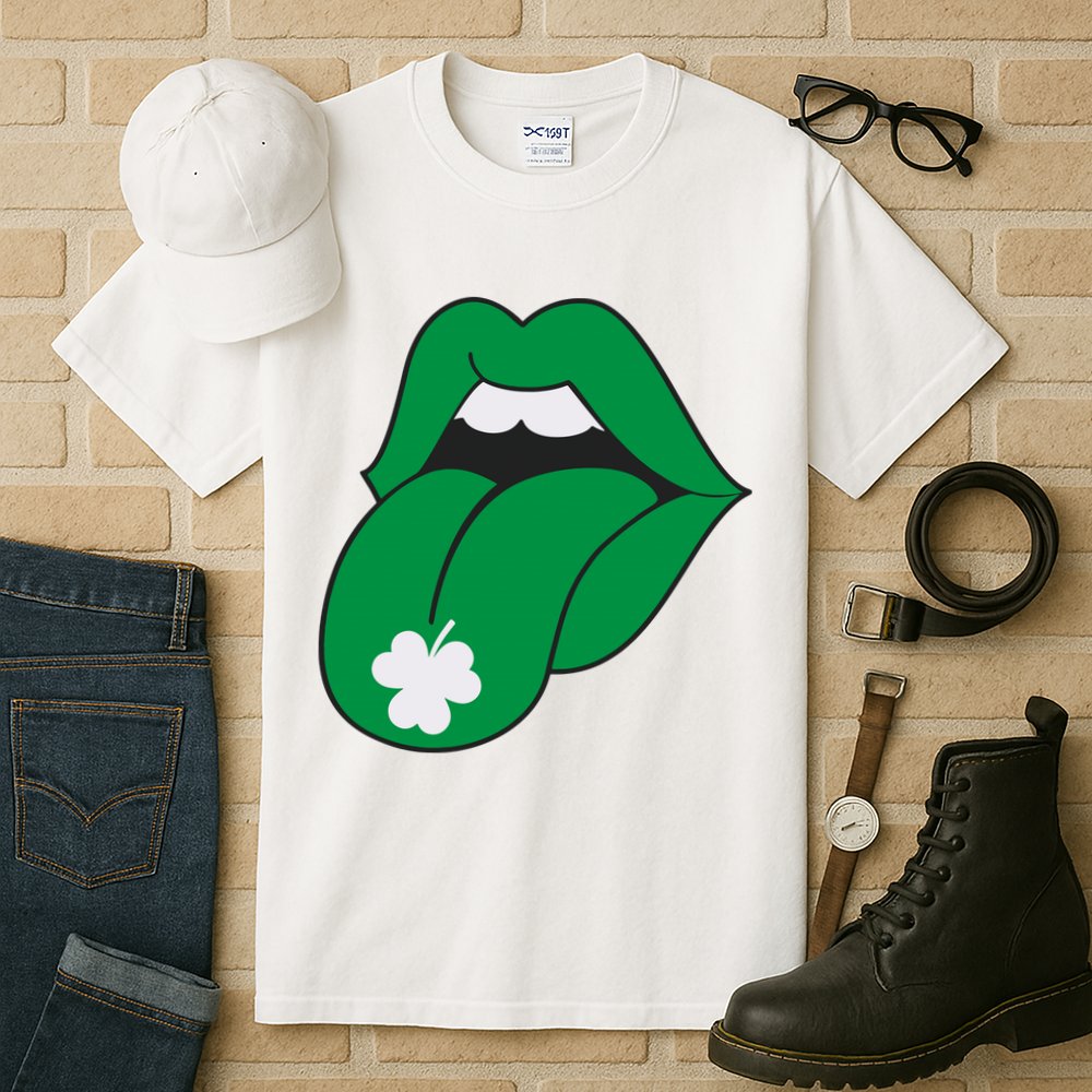 Lips Tongue Irish Shamrock St Patricks Tall T-Shirt