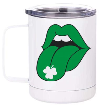 Lips Tongue Irish Shamrock St Patricks 12 oz Stainless Steel Tumbler Cup