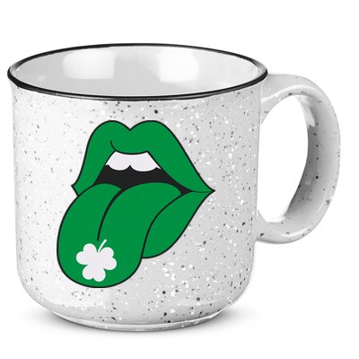 Lips Tongue Irish Shamrock St Patricks 15oz Campfire Ceramic Mug