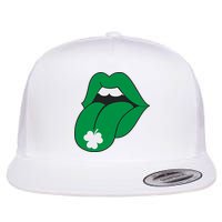 Lips Tongue Irish Shamrock St Patricks Flatbill Hat