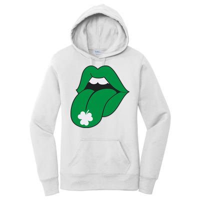 Lips Tongue Irish Shamrock St Patricks Women's Pullover Hoodie
