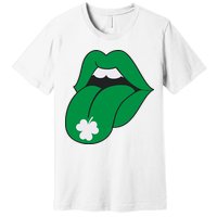 Lips Tongue Irish Shamrock St Patricks Premium T-Shirt