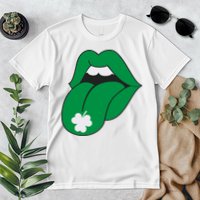Lips Tongue Irish Shamrock St Patricks Premium T-Shirt