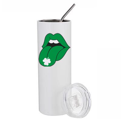 Lips Tongue Irish Shamrock St Patricks Stainless Steel Tumbler