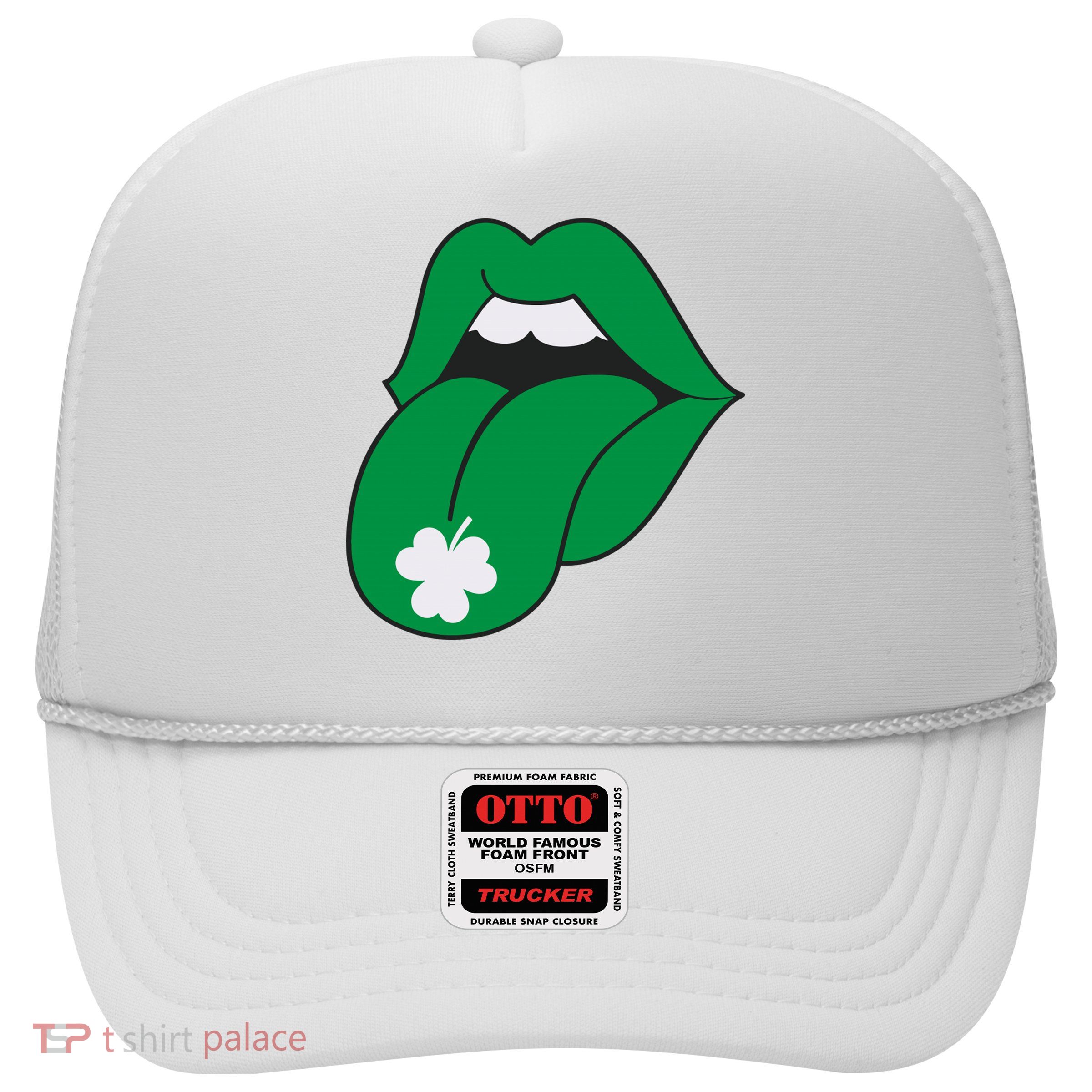 Lips Tongue Irish Shamrock St Patricks Trucker Hat