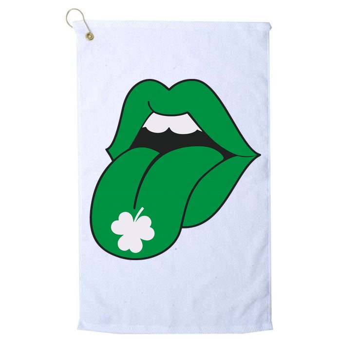 Lips Tongue Irish Shamrock St Patricks Golf Towel