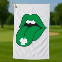 Lips Tongue Irish Shamrock St Patricks Golf Towel