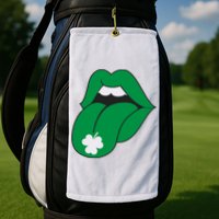 Lips Tongue Irish Shamrock St Patricks Golf Towel