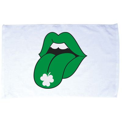 Lips Tongue Irish Shamrock St Patricks Microfiber Hand Towel