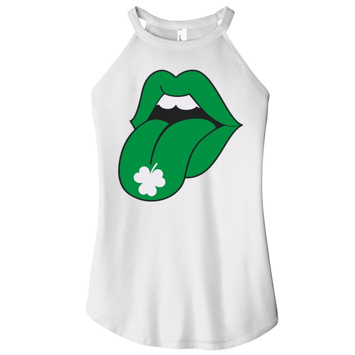 Lips Tongue Irish Shamrock St Patricks Women's Perfect Tri Rocker Tank
