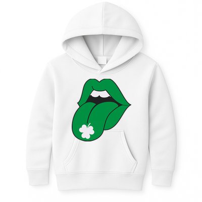 Lips Tongue Irish Shamrock St Patricks Kids Hoodie