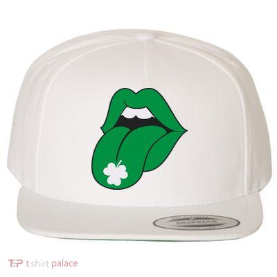 Lips Tongue Irish Shamrock St Patricks Wool Snapback Cap