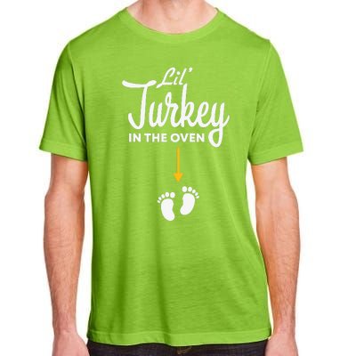 Lil' Turkey In The Oven Pregnancy Thanksgiving Adult ChromaSoft Performance T-Shirt