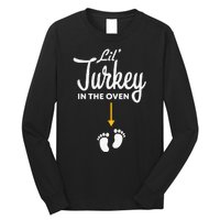 Lil' Turkey In The Oven Pregnancy Thanksgiving Long Sleeve Shirt