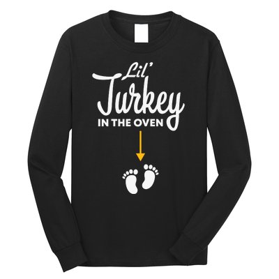 Lil' Turkey In The Oven Pregnancy Thanksgiving Long Sleeve Shirt