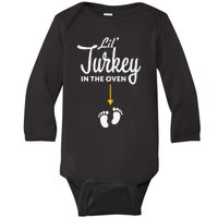 Lil' Turkey In The Oven Pregnancy Thanksgiving Baby Long Sleeve Bodysuit