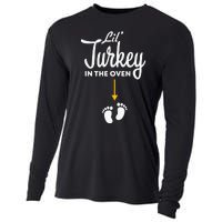 Lil' Turkey In The Oven Pregnancy Thanksgiving Cooling Performance Long Sleeve Crew