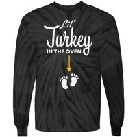 Lil' Turkey In The Oven Pregnancy Thanksgiving Tie-Dye Long Sleeve Shirt