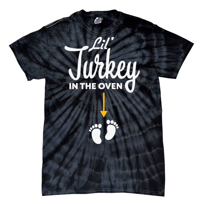 Lil' Turkey In The Oven Pregnancy Thanksgiving Tie-Dye T-Shirt