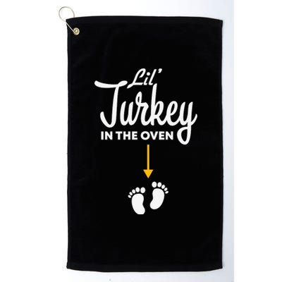 Lil' Turkey In The Oven Pregnancy Thanksgiving Platinum Collection Golf Towel