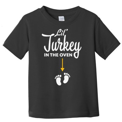 Lil' Turkey In The Oven Pregnancy Thanksgiving Toddler T-Shirt