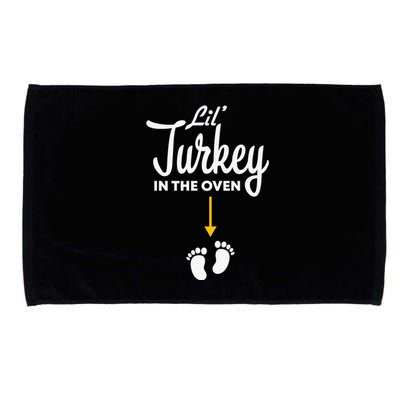 Lil' Turkey In The Oven Pregnancy Thanksgiving Microfiber Hand Towel