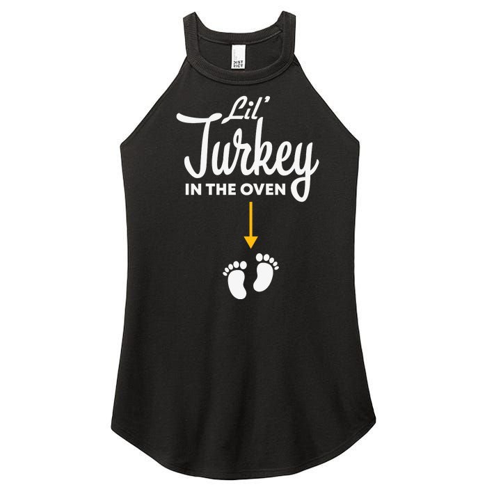 Lil' Turkey In The Oven Pregnancy Thanksgiving Women's Perfect Tri Rocker Tank