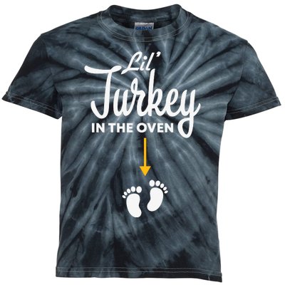 Lil' Turkey In The Oven Pregnancy Thanksgiving Kids Tie-Dye T-Shirt