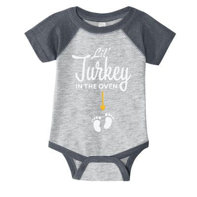 Lil' Turkey In The Oven Pregnancy Thanksgiving Infant Baby Jersey Bodysuit