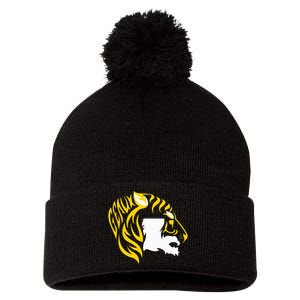 L.S.U T.I.G.E.R.S Inside The Mascot Pom Pom 12in Knit Beanie