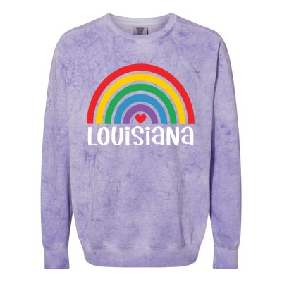 Louisiana Travel I Love Louisiana Usa Gift Colorblast Crewneck Sweatshirt