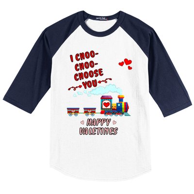 Love Train I Choose You Funny Happy Valentines Day And Lover Meaningful Gift Baseball Sleeve Shirt