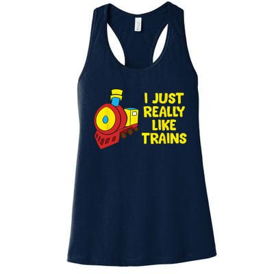 Locomotive Train I Just Really Like Trains Women's Racerback Tank