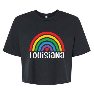 Louisiana Travel I Love Louisiana Usa Gift Bella+Canvas Jersey Crop Tee