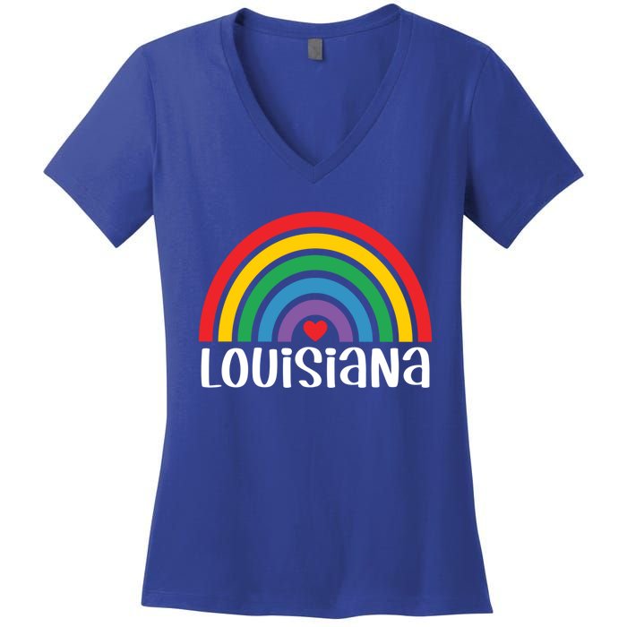 Louisiana Travel I Love Louisiana Usa Gift Women's V-Neck T-Shirt