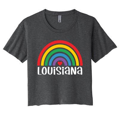 Louisiana Travel I Love Louisiana Usa Gift Women's Crop Top Tee