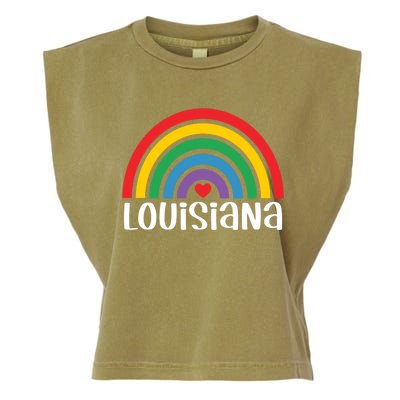 Louisiana Travel I Love Louisiana Usa Gift Garment-Dyed Women's Muscle Tee