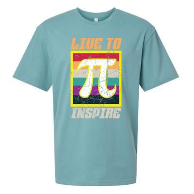 Live To Inspire Pi Day 3 14 March 14th Math Teacher Pi Gift Sueded Cloud Jersey T-Shirt