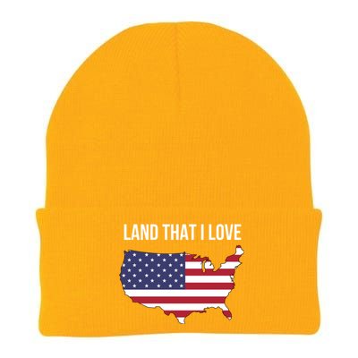 Land That I Love America Usa Flag Patriotic Gift Knit Cap Winter Beanie