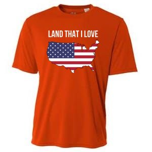 Land That I Love America Usa Flag Patriotic Gift Cooling Performance Crew T-Shirt