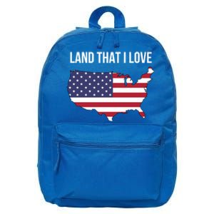 Land That I Love America Usa Flag Patriotic Gift 16 in Basic Backpack